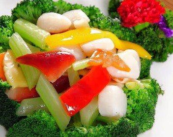 Scallops with Spring Onion with Ginger