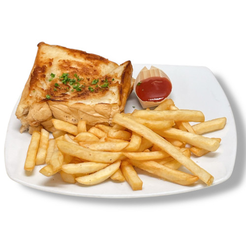 Bacon Buttie and Fries